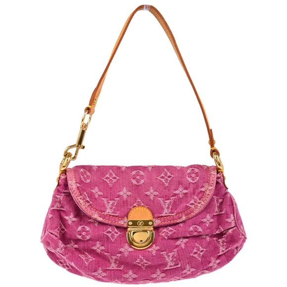 Louis Vuitton Pink Monogram Denim Mini Pleaty Handbag - Picture 1 of 10